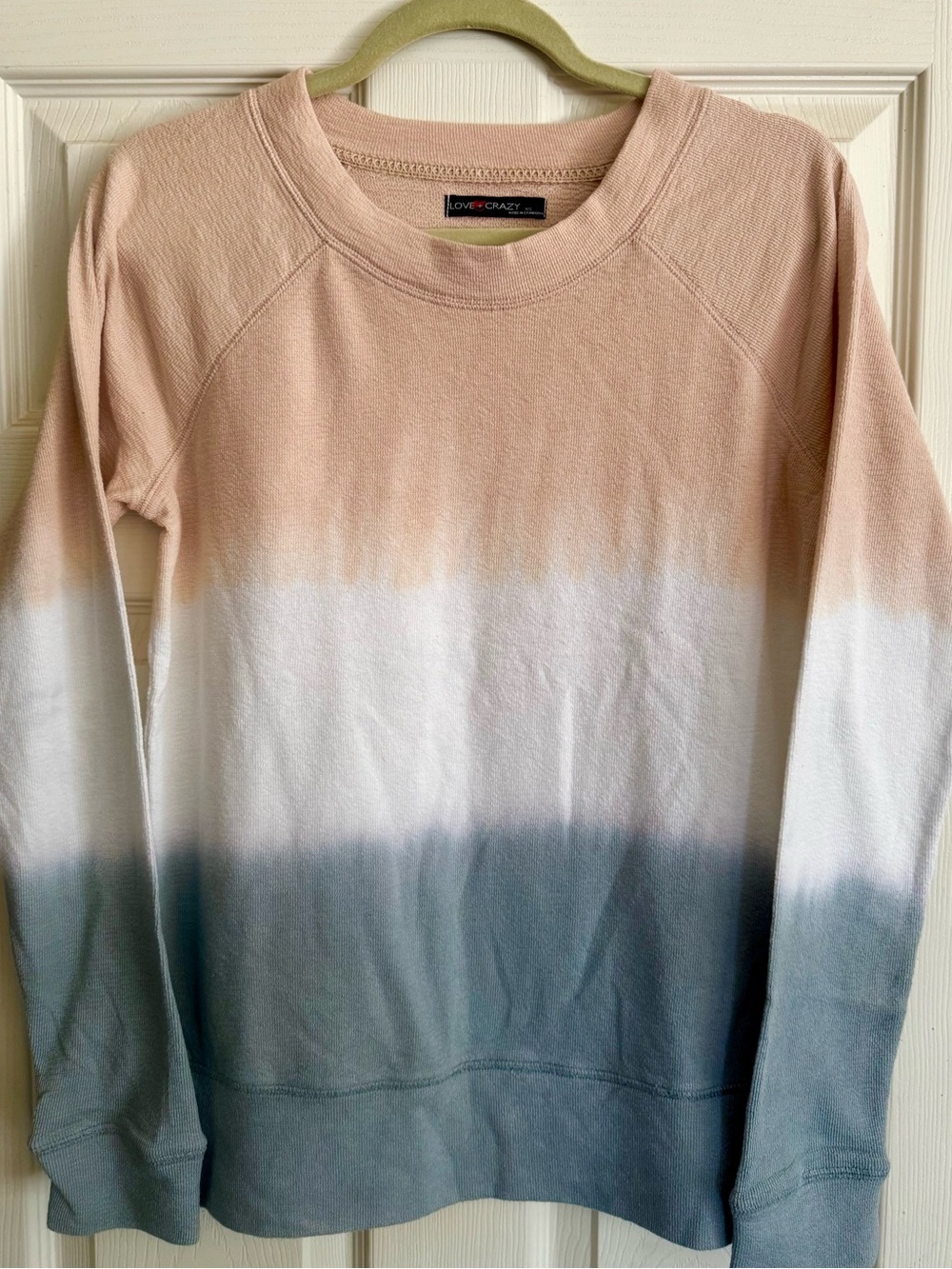 Women's Fall Ombre Crewneck Sweat Shirt  - Blush, White & Slate